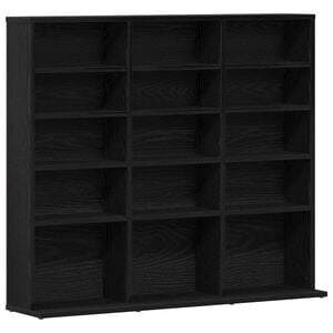 vidaXL Mobile Porta CD Rovere Nero 100x23x89,5 cm Legno Multistrato