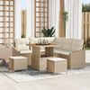 vidaXL Set Divano da Giardino con cuscino 8 pcs Beige e Crema