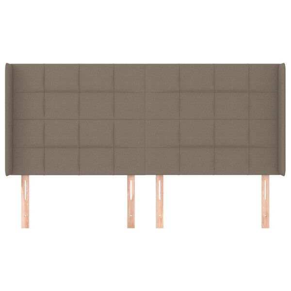 vidaXL Testiera ad Orecchio Tortora 203x16x118/128 cm in Tessuto