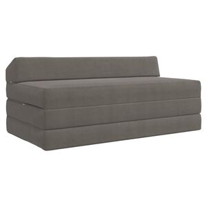 vidaXL Divano Letto Pieghevole Grigio Chiaro 120 x 60 x 49 cm Tessuto