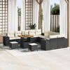 vidaXL Set Divano da Giardino 13 pcs Nero e Crema 80 x 80 x 71 cm
