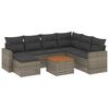 vidaXL Set Divano da Giardino 8 pz con Cuscini Grigio in Polyrattan