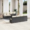 vidaXL Set Divano da Giardino 9 pcs Nero e Crema polyrattan
