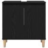 vidaXL Armadio per Lavabo da Bagno Rovere Nero 58 x 33 x 60 cm
