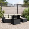 vidaXL Set Divano da Giardino 6 pz con Cuscini Nero in Polyrattan