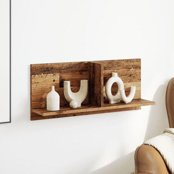 vidaXL Mobile a Parete 70x16,5x30 cm Legno Antico in Legno Multistrato