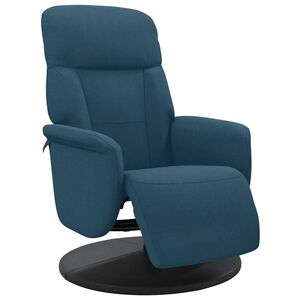 vidaXL Poltrona Reclinabile con Poggiapiedi Blu in Velluto