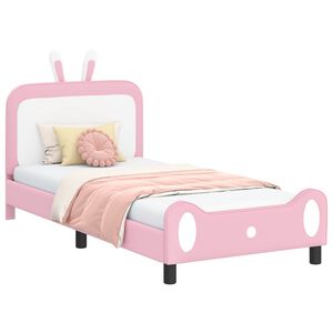 vidaXL Struttura letto bambini con testata Rosa 90 x 190 cm PU
