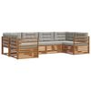 vidaXL Set di divani da esterno 6 pcs Grigio Naturale e Chiaro