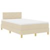 vidaXL Letto a Sorgente LED con materasso Crema 120 x 190 cm Tessuto