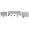 vidaXL Divano per Soggiorno 3 pcs Grigio chiaro 194 x 74,5 x 70,5 cm