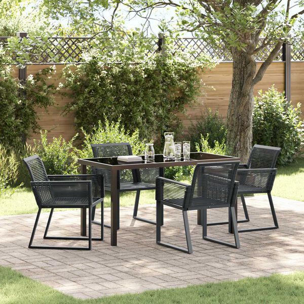 vidaXL Set da Pranzo per Giardino 5 pcs Nero
