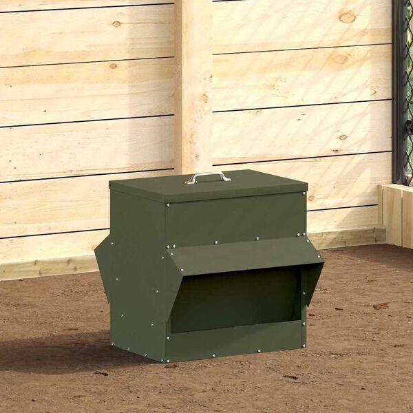 vidaXL Feeder per pollo Verde oliva 40,5 x 45 x 41 cm