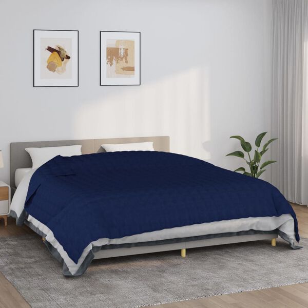 vidaXL Coperta Ponderata Blu 235x290 cm 11 kg Tessuto