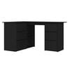 vidaXL Scrivania ad Angolo Nera 145x100x76 cm in Legno Multistrato