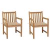 vidaXL Sedie da Giardino 2 pz con Cuscini Beige Massello di Teak