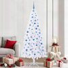 vidaXL Albero di Natale artificiale Bianco 210 cm PVC e Acciaio