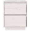 vidaXL Comodino Bianco 40x35x50 cm in Legno Massello di Pino