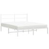 vidaXL Giroletto con Testiera Metallo Bianco 160x200 cm