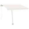 vidaXL Tenda da Sole Retrattile Manuale con LED 300x250 cm Crema