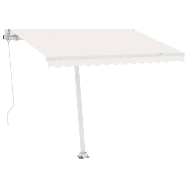 vidaXL Tenda da Sole Retrattile Manuale con LED 300x250 cm Crema