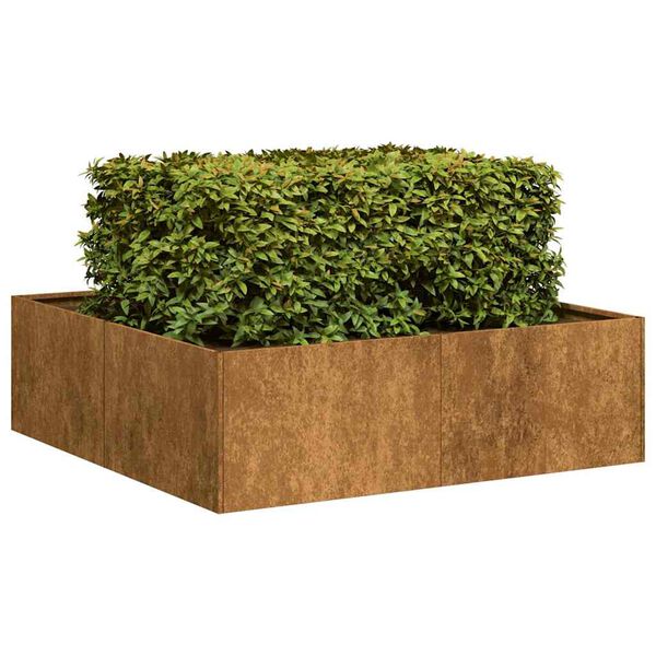 vidaXL Fioriera Arrugginita 100x100x30 cm in Acciaio Corten