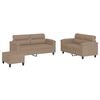 vidaXL Set di Divani 3 pz con Cuscini cappuccino in Similpelle