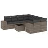 vidaXL Set Divano da Giardino 9 pz con Cuscini Grigio in Polyrattan