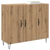 vidaXL Credenza Rovere artigianale 90 x 32,5 x 80 cm Legno multistrato
