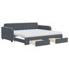 vidaXL Divano Letto Estraibile Cassetti Grigio Scuro 90x190cm Velluto