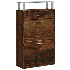 vidaXL Scarpiera Rovere Fumo 63x24x104 cm in Legno Multistrato