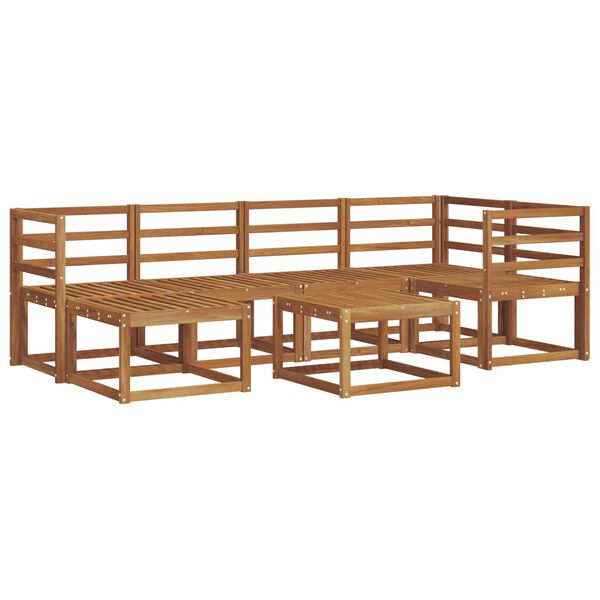 vidaXL Set di divani da esterno 7 pcs Grigio Naturale e Chiaro