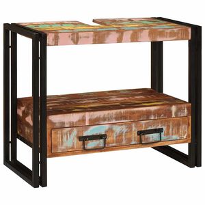 vidaXL Armadio da bagno Multicolore Legno Recuperato Massello