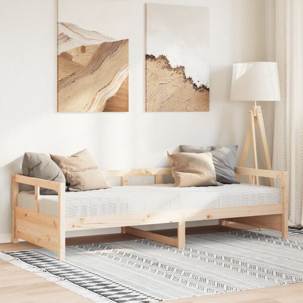 vidaXL Dormeuse con Materasso 90x200 cm in Legno Massello di Pino