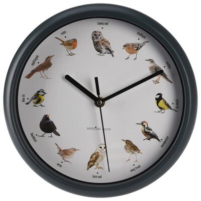 H&S Collection Orologio da Parete con Versi di Uccelli 25 cm