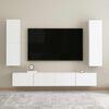 vidaXL Mobili Porta TV 2pz Bianchi 30,5x30x110 cm in Legno Multistrato