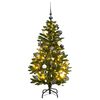 vidaXL Albero Natale Incernierato con 150 LED e Palline 120 cm