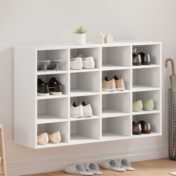 vidaXL Mobile per scarpe Bianco 103 x 30 x 67 cm Legno multistrato