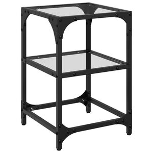 vidaXL Tavolino Salotto con Piano Vetro Trasparente 30x30x45cm Acciaio