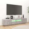 vidaXL Mobile Porta TV con Luci LED Grigio Cemento 180x35x40 cm