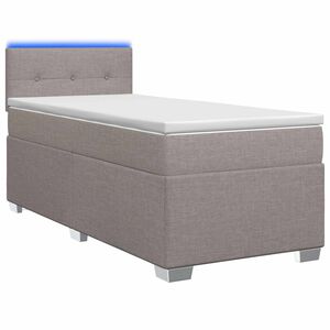 vidaXL Letto con Box Spring, Materasso e LED Tortora 80 x 200 cm