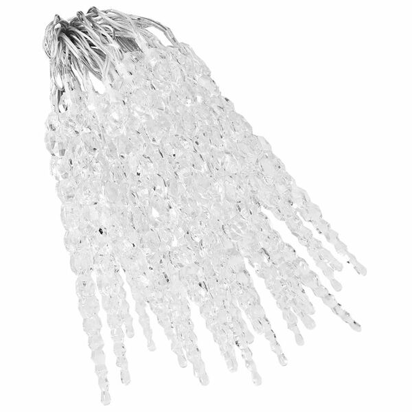 vidaXL Luci Natale a Ghiacciolo 40pz Bianco Caldo Acrilico Telecomando