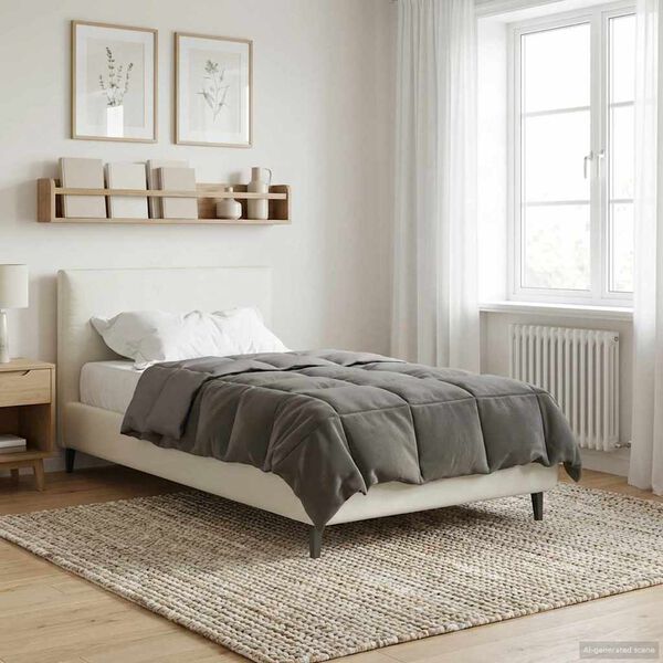 vidaXL Duvet Estivo Trapuntato Grigio chiaro 135 x 200 cm Microfibra