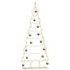 vidaXL Albero di Natale in metallo con supporto Oro 150 cm