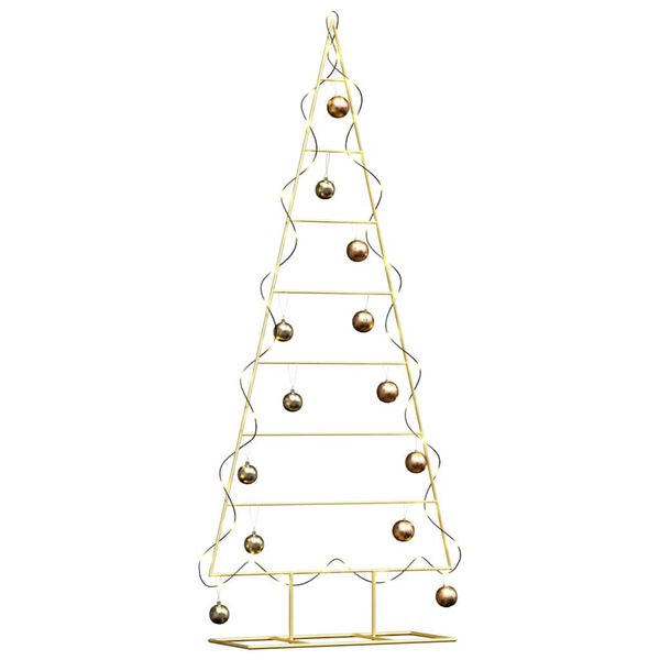 vidaXL Albero di Natale in metallo con supporto Oro 150 cm