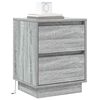 vidaXL Armadio da Notte con cassetto 2 pcs Grigio 39 x 34,5 x 50 cm