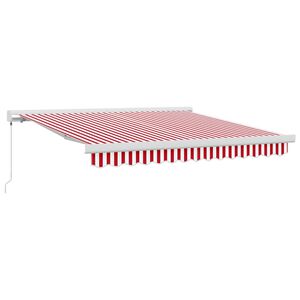 vidaXL Tenda Retrattile Rosso e Bianco 300 x 250 cm Tessuto e Metallo