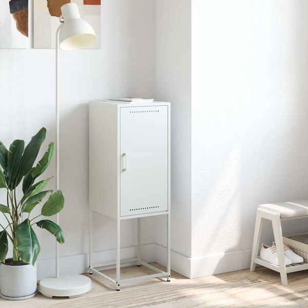 vidaXL Credenza Bianca 36x39x107 cm in Acciaio