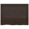 vidaXL Piano Bagno Marrone Scuro 80x60x(2-6)cm Legno Massello Trattato