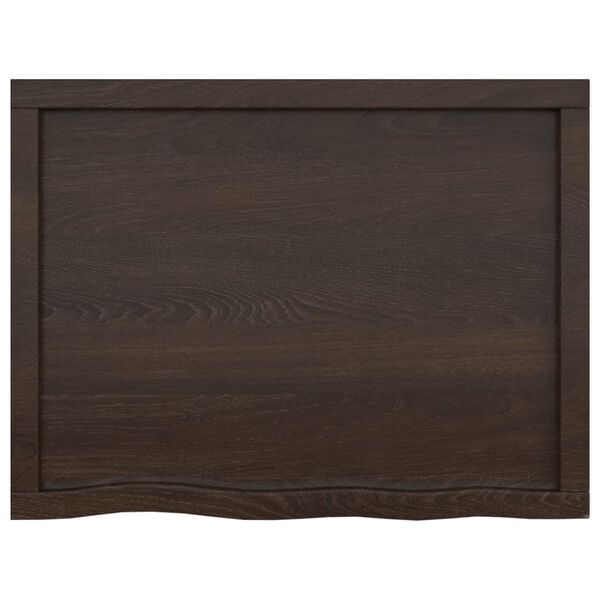 vidaXL Piano Bagno Marrone Scuro 80x60x(2-6)cm Legno Massello Trattato